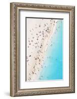 Aerial view of beach in summer with people. Zakynthos, Greek Islands, Greece-Matteo Colombo-Framed Photographic Print