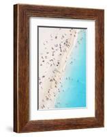 Aerial view of beach in summer with people. Zakynthos, Greek Islands, Greece-Matteo Colombo-Framed Photographic Print