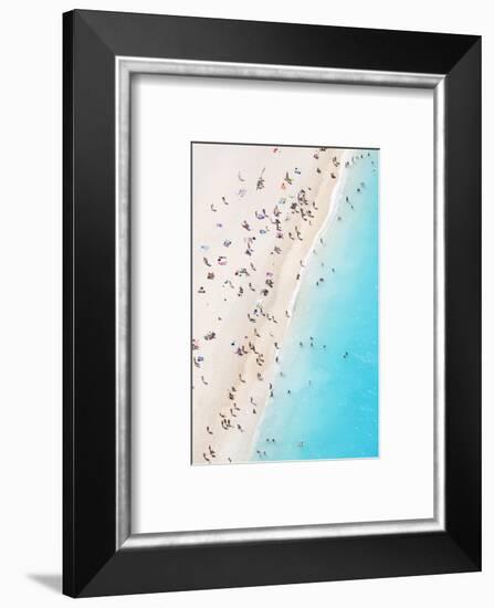 Aerial view of beach in summer with people. Zakynthos, Greek Islands, Greece-Matteo Colombo-Framed Photographic Print