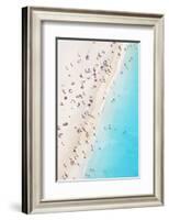 Aerial view of beach in summer with people. Zakynthos, Greek Islands, Greece-Matteo Colombo-Framed Photographic Print