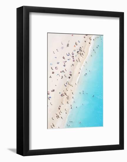 Aerial view of beach in summer with people. Zakynthos, Greek Islands, Greece-Matteo Colombo-Framed Photographic Print