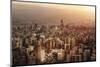 Aerial View of Beautiful Cityscape on Sunset, Arabic Architecture, down Town, Middle East, Lebanon,-Anna Omelchenko-Mounted Photographic Print