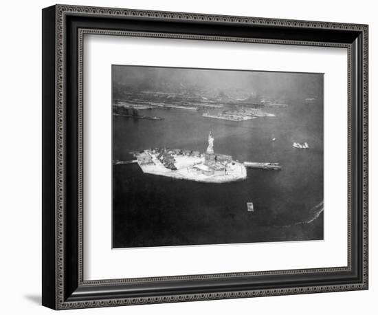 Aerial View of Bedloe's and Ellis Islands-null-Framed Photographic Print