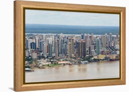 Aerial View of Belem on Amazon River, Para State, Brazil-Keren Su-Framed Premier Image Canvas
