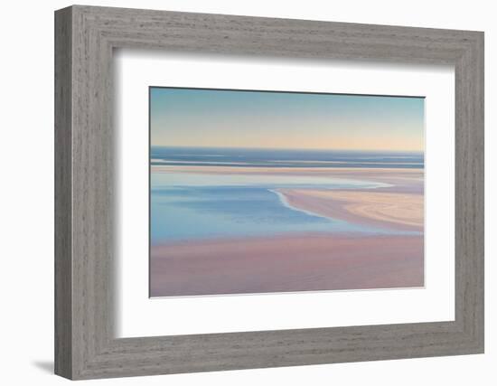 Aerial view of blue and pink water, Lake Eyre, Australia-Doug Gimesy-Framed Photographic Print