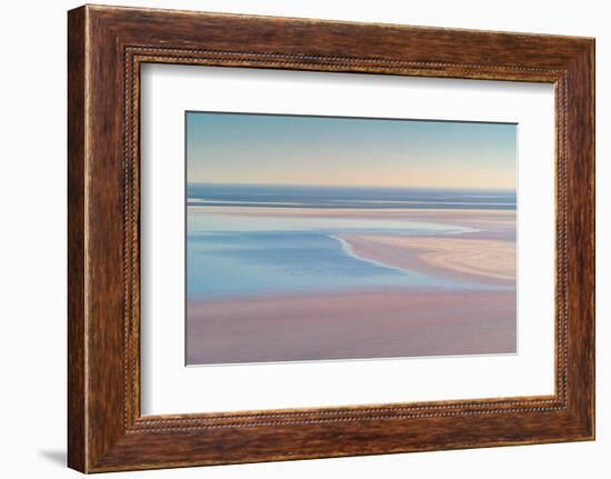 Aerial view of blue and pink water, Lake Eyre, Australia-Doug Gimesy-Framed Photographic Print