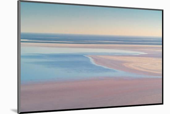 Aerial view of blue and pink water, Lake Eyre, Australia-Doug Gimesy-Mounted Photographic Print