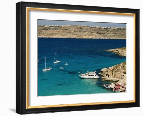 Aerial View of Blue Lagoon, Comino Island, Malta, Mediterranean, Europe-Tondini Nico-Framed Photographic Print