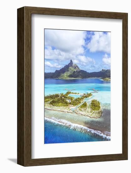 Aerial View of Bora Bora Island with St Regis and Four Seasons Resorts, French Polynesia-Matteo Colombo-Framed Photographic Print