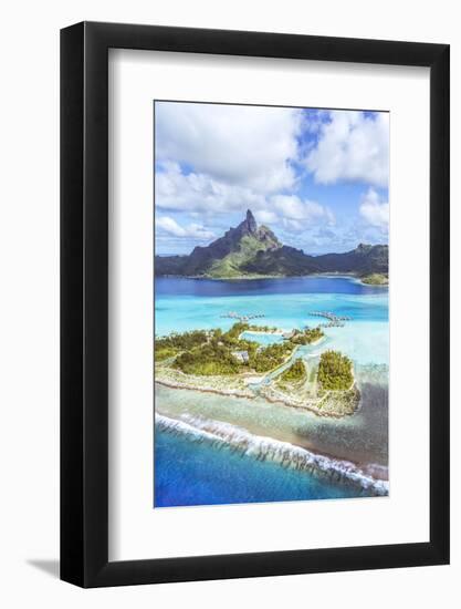 Aerial View of Bora Bora Island with St Regis and Four Seasons Resorts, French Polynesia-Matteo Colombo-Framed Photographic Print