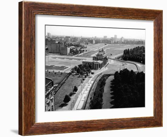 Aerial View of Brandenberg Gate, Where the Berlin Wall Forms a Loop-null-Framed Photo