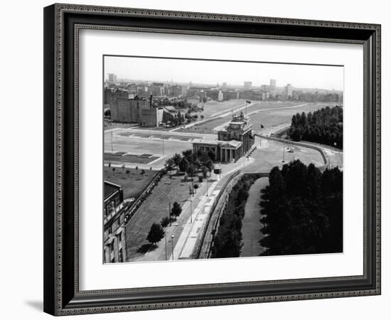 Aerial View of Brandenberg Gate, Where the Berlin Wall Forms a Loop-null-Framed Photo