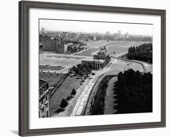 Aerial View of Brandenberg Gate, Where the Berlin Wall Forms a Loop-null-Framed Photo