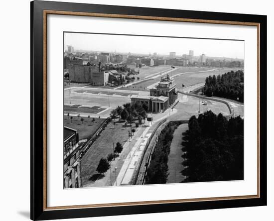 Aerial View of Brandenberg Gate, Where the Berlin Wall Forms a Loop-null-Framed Photo