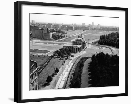 Aerial View of Brandenberg Gate, Where the Berlin Wall Forms a Loop-null-Framed Photo