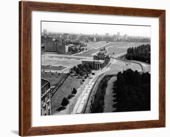 Aerial View of Brandenberg Gate, Where the Berlin Wall Forms a Loop-null-Framed Photo