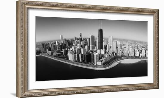 Aerial View of Buildings in a City, Lake Michigan, Lake Shore Drive, Chicago, Illinois, USA-null-Framed Photographic Print