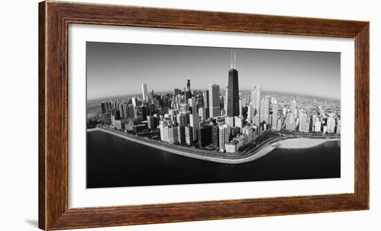 Aerial View of Buildings in a City, Lake Michigan, Lake Shore Drive, Chicago, Illinois, USA-null-Framed Photographic Print