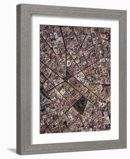 Aerial view of Cadiz, by drone, Andalucia, Spain-Ben Pipe-Framed Photographic Print