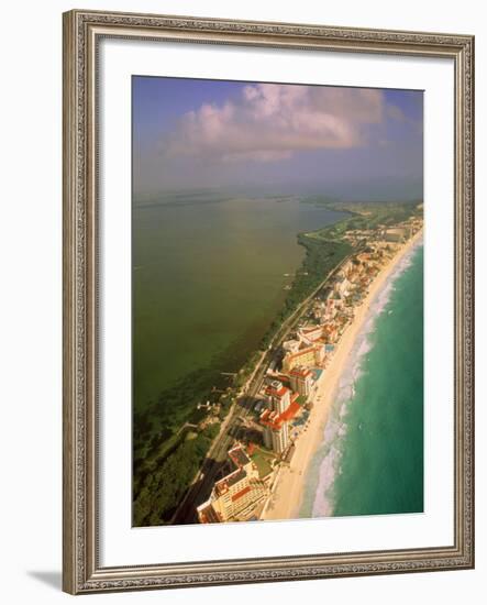 Aerial View of Cancun, Mexico-Walter Bibikow-Framed Photographic Print