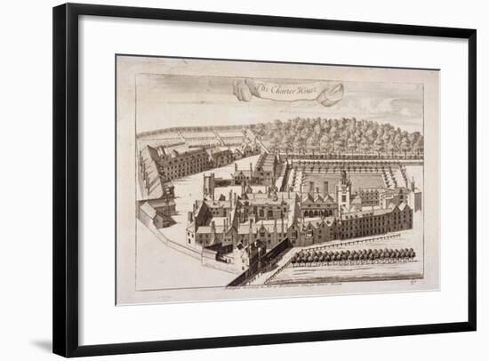Aerial View of Charterhouse, Finsbury, London, 1755-null-Framed Giclee Print