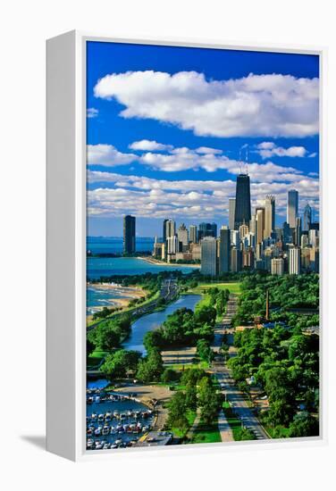 Aerial View of Chicago, Illinois-null-Framed Premier Image Canvas