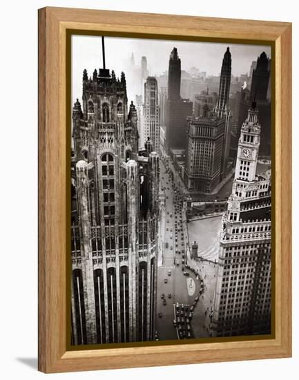 Aerial View of Chicago-null-Framed Premier Image Canvas