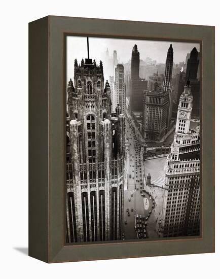 Aerial View of Chicago-null-Framed Premier Image Canvas