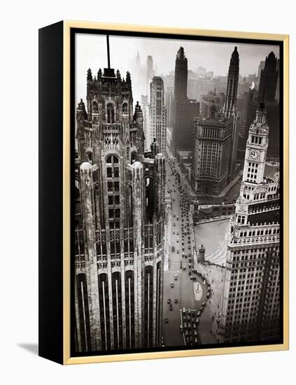 Aerial View of Chicago-null-Framed Premier Image Canvas