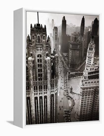 Aerial View of Chicago-null-Framed Premier Image Canvas