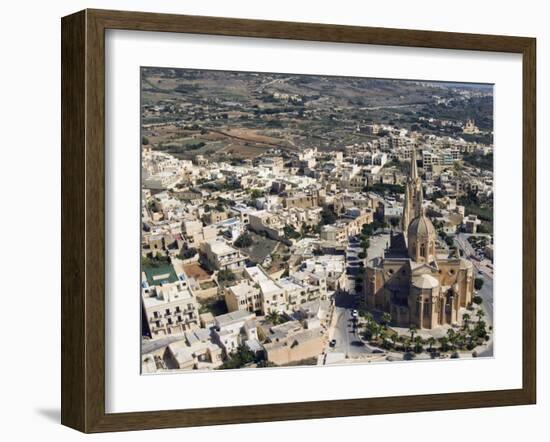 Aerial View of Church of Ghajnsielem, Mgarr, Gozo Island, Malta, Europe-Tondini Nico-Framed Photographic Print