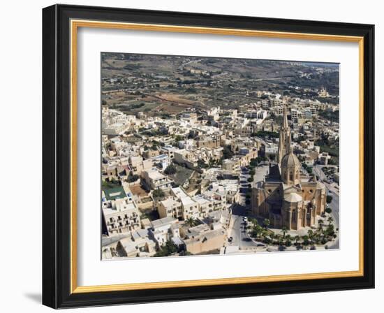 Aerial View of Church of Ghajnsielem, Mgarr, Gozo Island, Malta, Europe-Tondini Nico-Framed Photographic Print