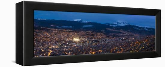 Aerial View of City at Night, El Alto, La Paz, Bolivia-null-Framed Premier Image Canvas