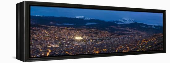 Aerial View of City at Night, El Alto, La Paz, Bolivia-null-Framed Premier Image Canvas