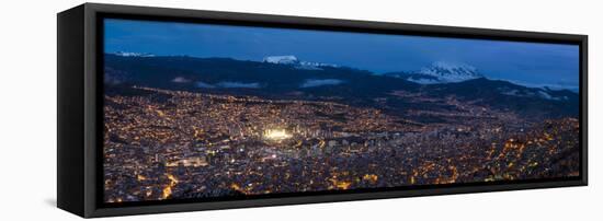 Aerial View of City at Night, El Alto, La Paz, Bolivia-null-Framed Premier Image Canvas