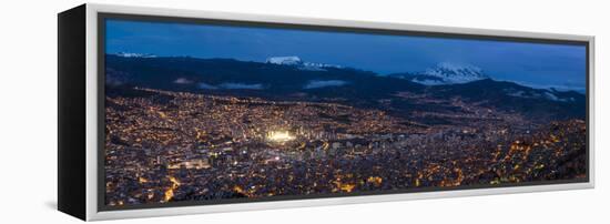 Aerial View of City at Night, El Alto, La Paz, Bolivia-null-Framed Premier Image Canvas