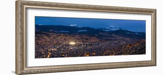 Aerial View of City at Night, El Alto, La Paz, Bolivia-null-Framed Photographic Print