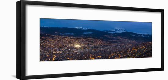 Aerial View of City at Night, El Alto, La Paz, Bolivia-null-Framed Photographic Print