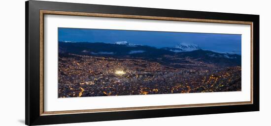 Aerial View of City at Night, El Alto, La Paz, Bolivia-null-Framed Photographic Print