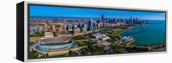 Aerial view of city at the waterfront, Lake Michigan, Chicago, Cook County, Illinois, USA-null-Framed Premier Image Canvas