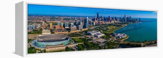 Aerial view of city at the waterfront, Lake Michigan, Chicago, Cook County, Illinois, USA-null-Framed Premier Image Canvas