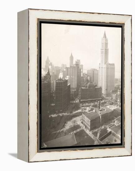 Aerial View of City Hall Park, City Hall and the Post Office-Byron Company-Framed Premier Image Canvas