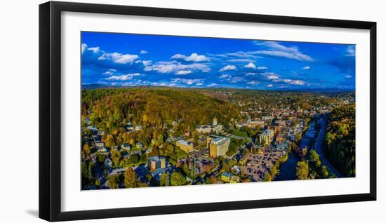 Aerial view of cityscape, Montpelier, Washington County, Vermont, USA-null-Framed Photographic Print