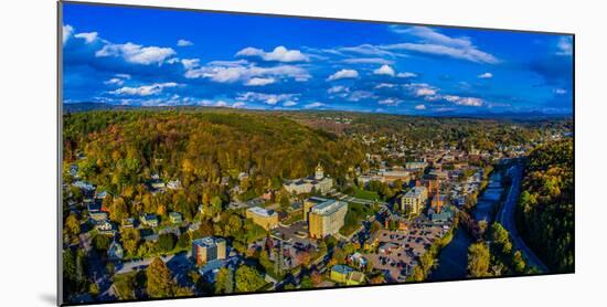 Aerial view of cityscape, Montpelier, Washington County, Vermont, USA-null-Mounted Photographic Print