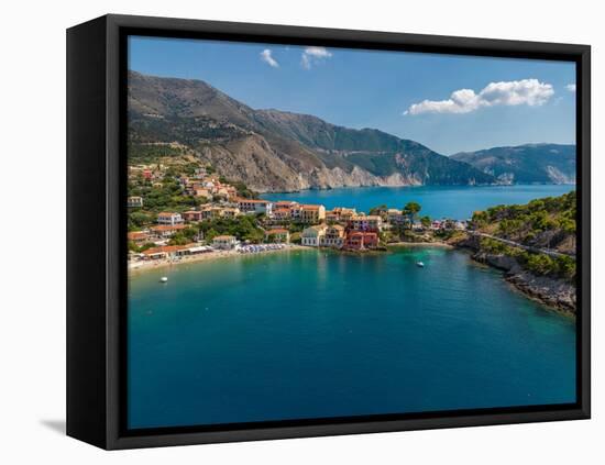 Aerial view of coastline near Zola, Kefalonia, Ionian Islands, Greek Islands, Greece, Europe-Frank Fell-Framed Premier Image Canvas