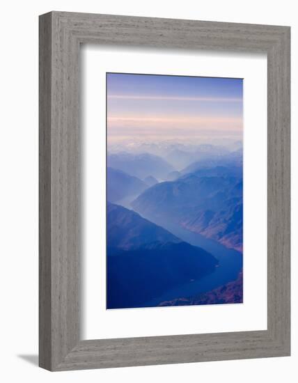 Aerial View of Columbia River Valley, Mountains, USA-Keren Su-Framed Photographic Print