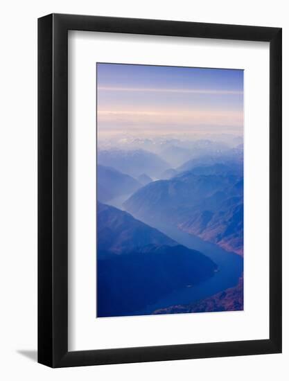 Aerial View of Columbia River Valley, Mountains, USA-Keren Su-Framed Photographic Print