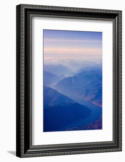 Aerial View of Columbia River Valley, Mountains, USA-Keren Su-Framed Photographic Print