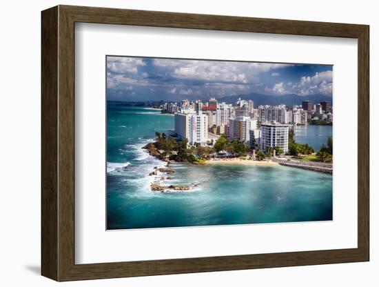 Aerial View Of Condado Shoreline-George Oze-Framed Photographic Print