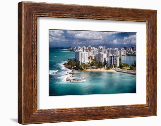 Aerial View Of Condado Shoreline-George Oze-Framed Photographic Print